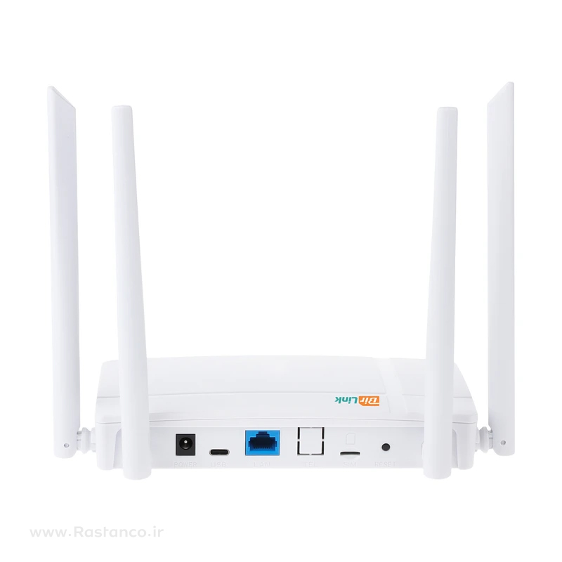 پورت LAN و Type-C مودم بیرلینک WL422 با قابلیت اتصال به پاوربانک