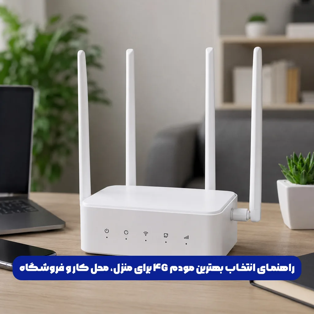 خرید مودم سیم کارتی 4G برای منزل، محل کار و فروشگاه با مودم رومیزی چهار آنتن و اینترنت پرسرعت LTE